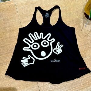 Peace love world racer back tank top